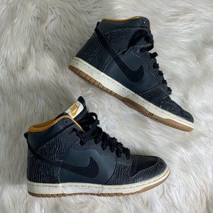 Nike All Black Zebra Print High Top Size 8.5 Kicks
